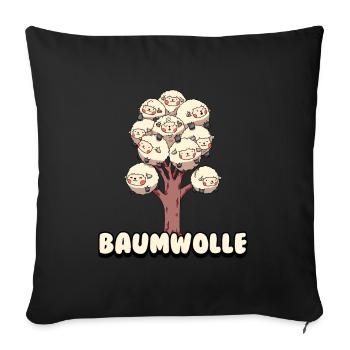 Baumwolle Cotton Tree Animals Fluffy Sheep Earth - Sofakissenbezug 45 x 45 cm - Schwarz - Vorne