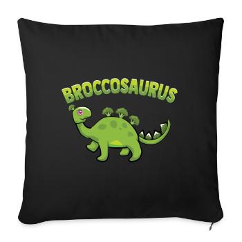 Broccosaurus Dino Brocoli Régime végétalien de légumes - Housse de coussin décorative 45 x 45 cm - noir - Devant