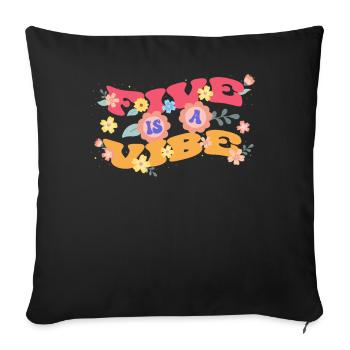 Fünf Ist Vibe Pflanze Blätter Blume Blütenblätter - Sofakissenbezug 45 x 45 cm - Schwarz - Vorne