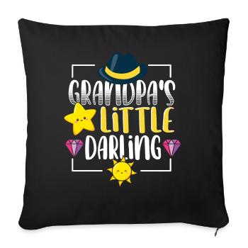 Grandpa's Little Darling Kiddie Sun Star Kinder - Sofakissenbezug 45 x 45 cm - Schwarz - Vorne
