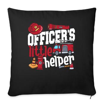 Officer's Little Helper Feuerwehrauto - Sofakissenbezug 45 x 45 cm - Schwarz - Vorne