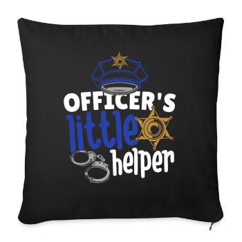 Patrouilleur de police pour enfants de la petite aide de l’agent - Housse de coussin décorative 45 x 45 cm - noir - Devant
