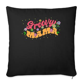 Groovy Mama Floral Fleurs Sauvages Fleurier - Housse de coussin décorative 45 x 45 cm - noir - Devant