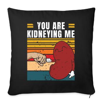 Are You Kidding Me | Funny gift | Jollier - Sofa pillowcase 17,3'' x 17,3'' (45 x 45 cm) - black - Front
