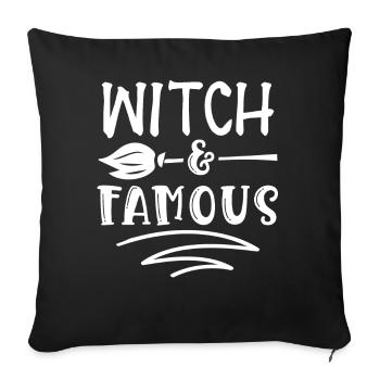 Witch & Celebrity | Funny Halloween costume | - Sofa pillowcase 17,3'' x 17,3'' (45 x 45 cm) - black - Front