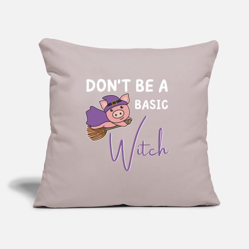 Schwein Halloween Hexen don't be a basic witch Sofakissenbezug 45 x 45 cm