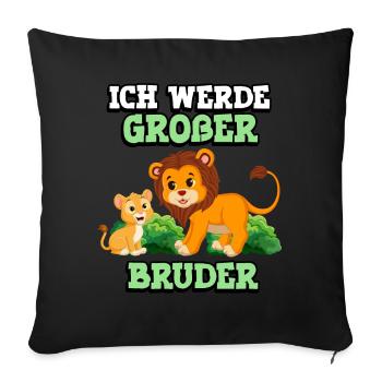 Ich Bin Bereit Für Meinen Kleinen Bruder, Aber - Sofakissenbezug 45 x 45 cm - Schwarz - Vorne