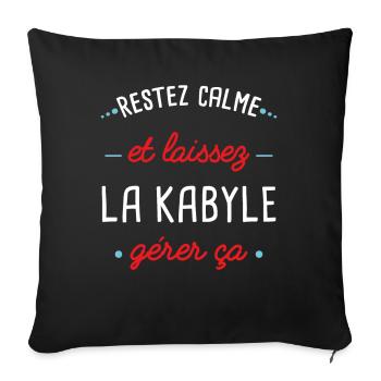 Kabyle, idée cadeau drapeau Kabyle humour couple - Housse de coussin décorative 45 x 45 cm - noir - Devant