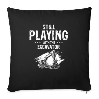 House demolition and house renovation - Sofa pillowcase 17,3'' x 17,3'' (45 x 45 cm) - black - Front