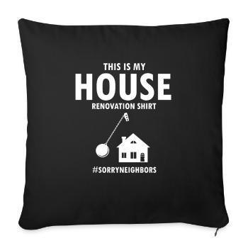 Conception de démolition et de rénovation de maisons - Housse de coussin décorative 45 x 45 cm - noir - Devant
