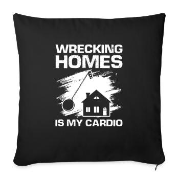 House demolition and house renovation - Sofa pillowcase 17,3'' x 17,3'' (45 x 45 cm) - black - Front