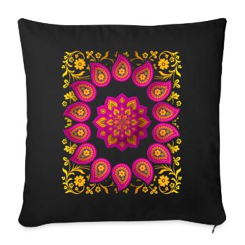 Paisley pattern, paisley mandala, vintage paisley - Sofa pillowcase 17,3'' x 17,3'' (45 x 45 cm) - black - Front