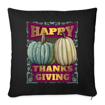 Vintage Thanksgiving, Happy Thanksgiving - Sofa pillowcase 17,3'' x 17,3'' (45 x 45 cm) - black - Front