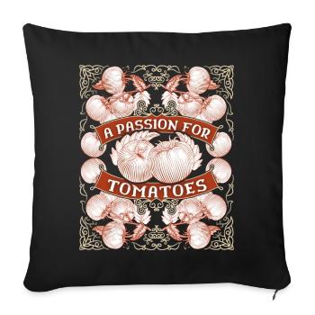 Tomato grower, vegetable garden, saying gardener - Sofa pillowcase 17,3'' x 17,3'' (45 x 45 cm) - black - Front