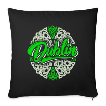 Dublin Dublin-Irlande Irlande, Logo Dublin, Celtic - Housse de coussin décorative 45 x 45 cm - noir - Devant