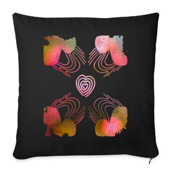 Valentine's Day, Heart, Wedding, Wedding, Romantic - Sofa pillowcase 17,3'' x 17,3'' (45 x 45 cm) - black - Front