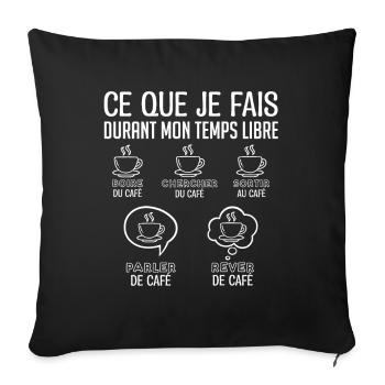 café humour, café du matin citation | mon café - Housse de coussin décorative 45 x 45 cm - noir - Devant