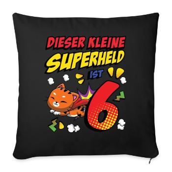 Dieser Kleine Superheld Ist 6 Katzenbesitzer 6. - Sofakissenbezug 45 x 45 cm - Schwarz - Vorne
