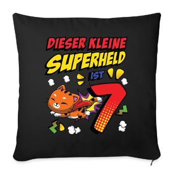 Dieser Kleine Superheld Ist 7 Cat Owner 7th - Sofakissenbezug 45 x 45 cm - Schwarz - Vorne