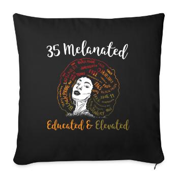 35 Melanated Educated & Elevated Juneteenth - Sofa pillowcase 17,3'' x 17,3'' (45 x 45 cm) - black - Front