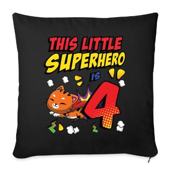 Dieser Kleine Superheld Ist 4 Katzenbesitzer 4. - Sofakissenbezug 45 x 45 cm - Schwarz - Vorne