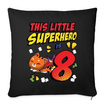 Ce petit super-héros est 8 propriétaires de chat 8. - Housse de coussin décorative 45 x 45 cm - noir - Devant
