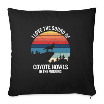 Conception de chasseur de coyote pour la chasse au coyote - Housse de coussin décorative 45 x 45 cm - noir - Devant