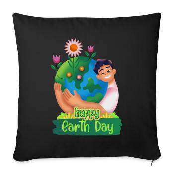 International Earth Day - Sofa pillowcase 17,3'' x 17,3'' (45 x 45 cm) - black - Front