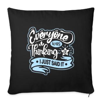 Funny saying, mind reading - Sofa pillowcase 17,3'' x 17,3'' (45 x 45 cm) - black - Front