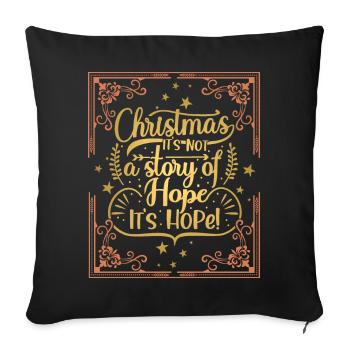 Christmas vintage saying golden typography - Sofa pillowcase 17,3'' x 17,3'' (45 x 45 cm) - black - Front