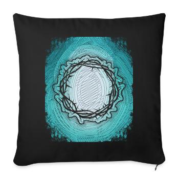 Dornenkrone, Jesus Christus, Christliche Kunst - Sofakissenbezug 45 x 45 cm - Schwarz - Vorne