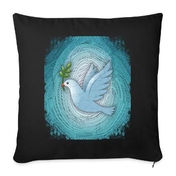 Colombe de la paix Symbole de la paix Symbole de la paix Symbole de la paix - Housse de coussin décorative 45 x 45 cm - noir - Devant