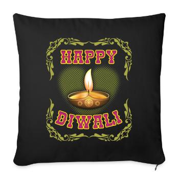 Happy-Diwali, Indian Festival of Lights Diwali, India - Sofa pillowcase 17,3'' x 17,3'' (45 x 45 cm) - black - Front