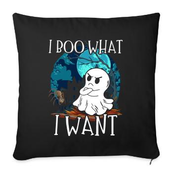Je boo ce que je veux Grincheux fantôme effrayant Halloween - Housse de coussin décorative 45 x 45 cm - noir - Devant