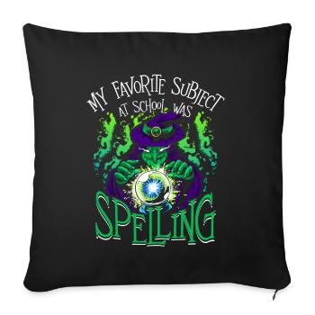 My favorite subject at school was - Sofa pillowcase 17,3'' x 17,3'' (45 x 45 cm) - black - Front