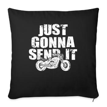 Just Gonna Send It American Flag Motocross - Sofakissenbezug 45 x 45 cm - Schwarz - Vorne