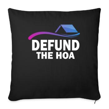 Defund The HOA - Sofa pillowcase 17,3'' x 17,3'' (45 x 45 cm) - black - Front