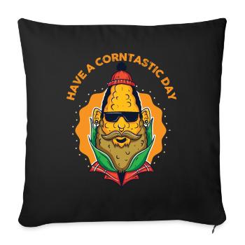 Have A Corntastic Day - Sofa pillowcase 17,3'' x 17,3'' (45 x 45 cm) - black - Front