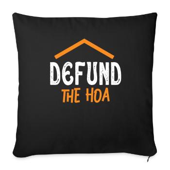 Defund The HOA - Sofa pillowcase 17,3'' x 17,3'' (45 x 45 cm) - black - Front