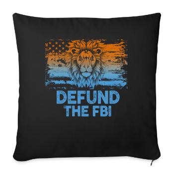 Defund the FBI Anti-Government Political American - Housse de coussin décorative 45 x 45 cm - noir - Devant