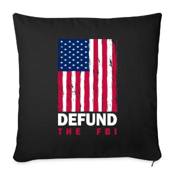 Defund the FBI Anti-Government Political American - Housse de coussin décorative 45 x 45 cm - noir - Devant