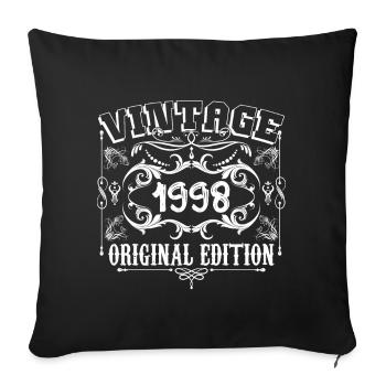 1998 | Vintage Original Edition 1998 birthday - Sofa pillowcase 17,3'' x 17,3'' (45 x 45 cm) - black - Front