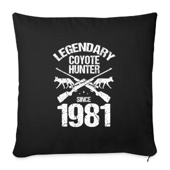 Conception de chasseur de coyote pour la chasse au coyote - Housse de coussin décorative 45 x 45 cm - noir - Devant