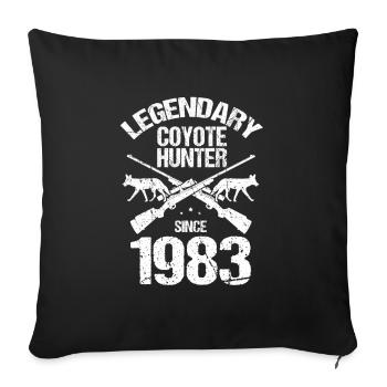 Capture de coyotes et conception de chasseur de coyotes - Housse de coussin décorative 45 x 45 cm - noir - Devant