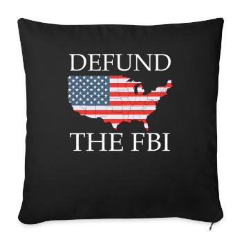 Defund the FBI Anti-Government Political American - Housse de coussin décorative 45 x 45 cm - noir - Devant