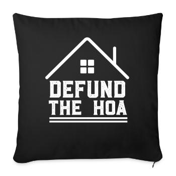 Defund The HOA - Sofa pillowcase 17,3'' x 17,3'' (45 x 45 cm) - black - Front