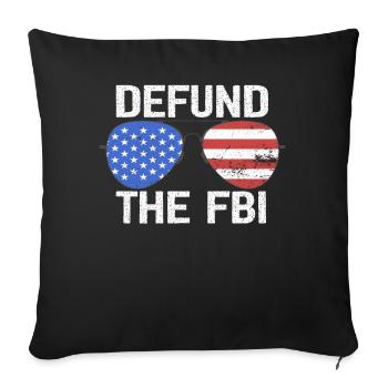 Defund the FBI Anti-Government Political American - Housse de coussin décorative 45 x 45 cm - noir - Devant