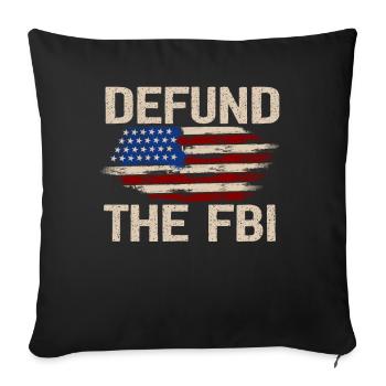 Defund the FBI Anti-Government Political American - Housse de coussin décorative 45 x 45 cm - noir - Devant