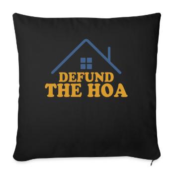 Defund The HOA - Sofa pillowcase 17,3'' x 17,3'' (45 x 45 cm) - black - Front