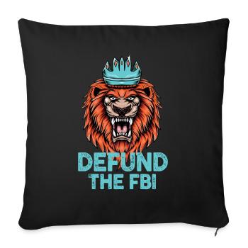 Defund the FBI Anti-Government Political American - Housse de coussin décorative 45 x 45 cm - noir - Devant